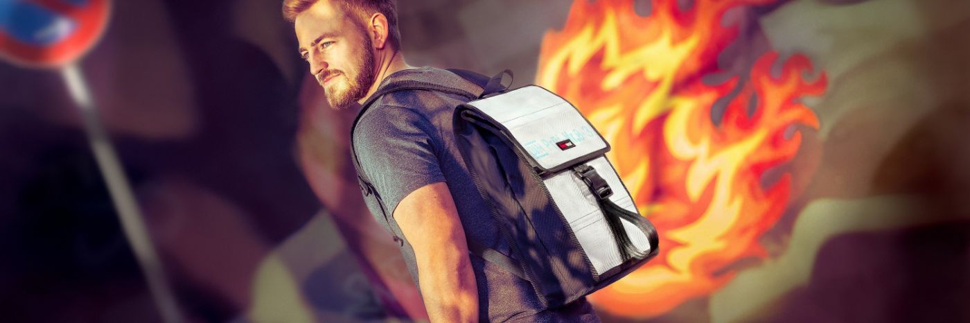 Backpacks made of fire hose