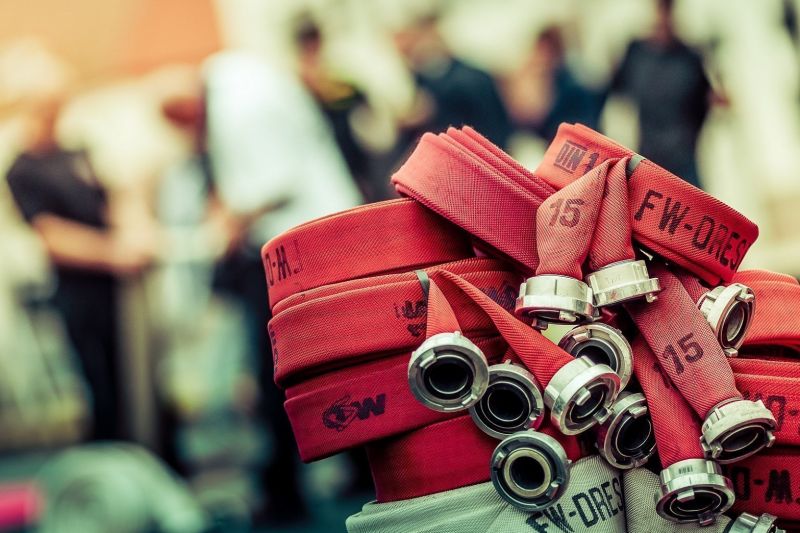 Our material for Feuerwear backpacks: recycled fire hose Our material for Feuerwear backpacks: recycled fire hose